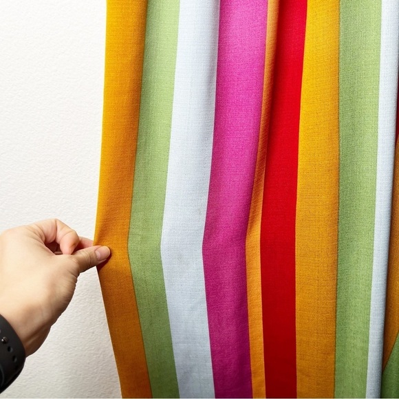 Show Me Your Mumu Vibrant Colorful Stripe Fling Midi Dress In Getaway Stripe - Picture 8 of 8